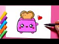 Como desenhar Torradeira fofa Kawaii ❤ Desenhos Kawaii, Desenhos para Desenhar - cute drawing