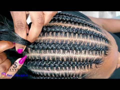 13 million Small stitch braids/ 10 straight back stitch braids. - YouTube