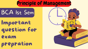 Important questions for BCA1 Semester | Principle of Management | Exam prepration | BCA Wala Officia