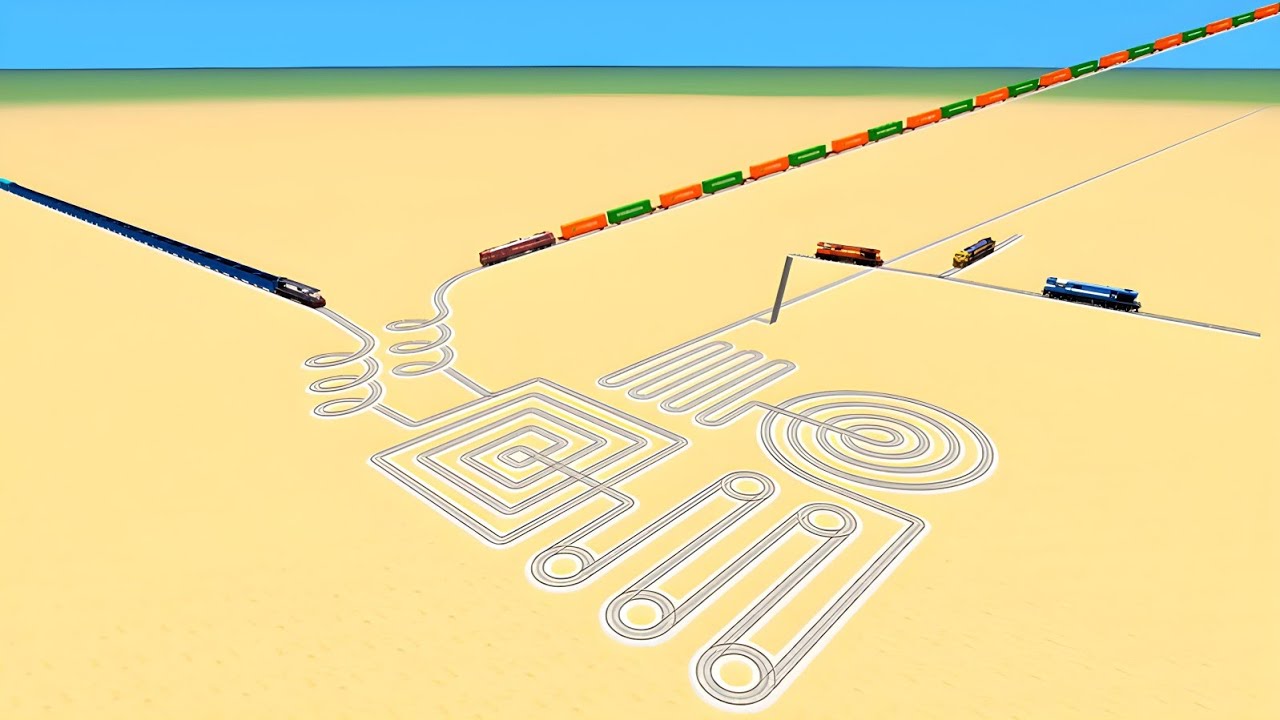 🐍SANKE TRACK CROSSING TRAINS CIRCLE RISKY SQUARE TRACK💖RAILROAD RAILWORK BEANG DRIVE 