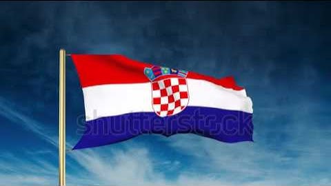 Croatia flag slider style. Waving in the wind with cloud background animation Stock video by