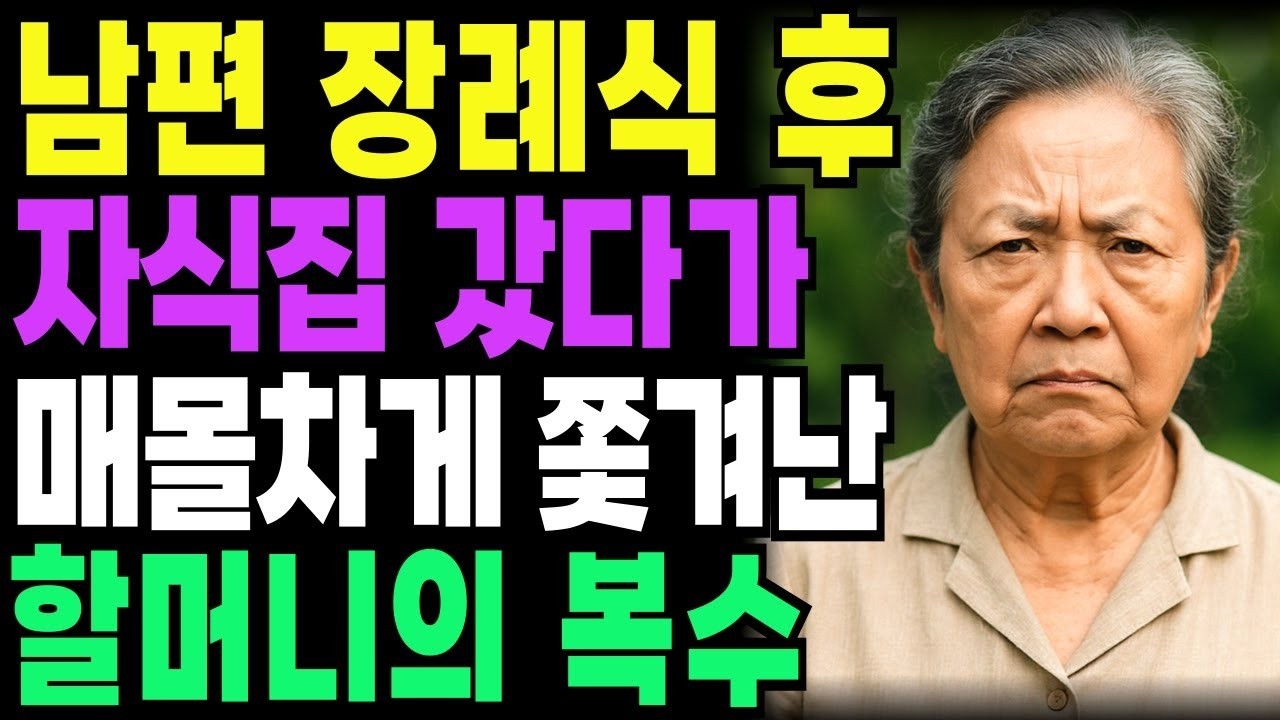남편 장례식 후 아들집 갔다가 매몰차게 내쫓긴 할머니의 충격적인 복수   인생사연   인생이야기   오디오북