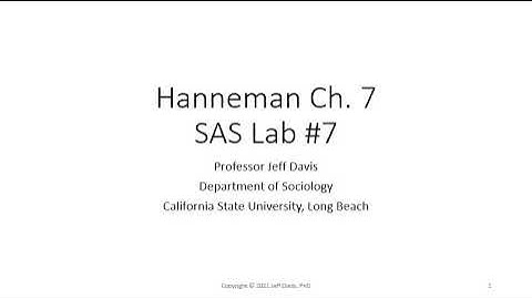 SAS Lab 7 Video   Hanneman Ch 7