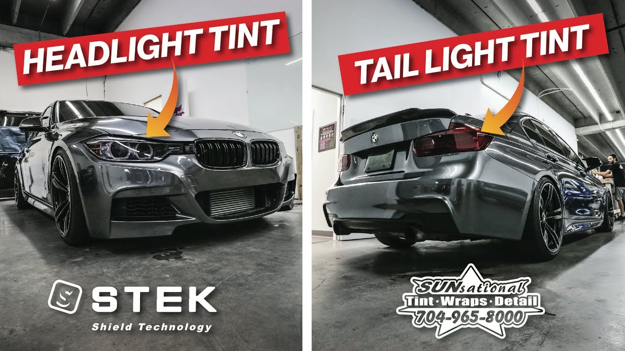 Rvinyl Rtint Headlight Tint Covers for BMW 3-Series M3 2012-2018 Sedan/Wagon Blackout Smoke 