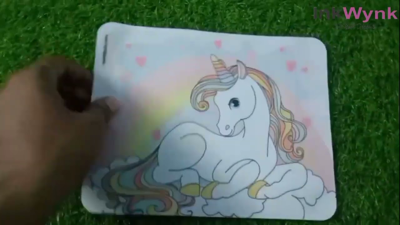 video Beautiful Unicorn Printed Mouse Pad for Girl Gamers and Students
