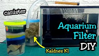 Membuat Filter Canister Aquarium dengan 2 Toples Plastik, Kombinasi dengan Kaldnes K1