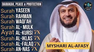 Yaseen, Rahman, Waqia'h, Мulk - Ayat-Alkursi 7× Fatiha 7× Ikhlas 7× Falaq 7× Nas 7× Mishary AL-AFASY