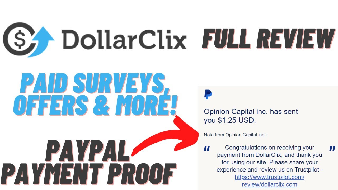 Dollarclix Paid Surveys Offers And More With Paypal Payment Proof Youtube