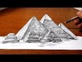 Drawing the Great Pyramids of Egypt - Anamorphic Illusion