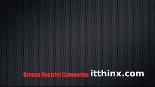 Groups Restrict Categories