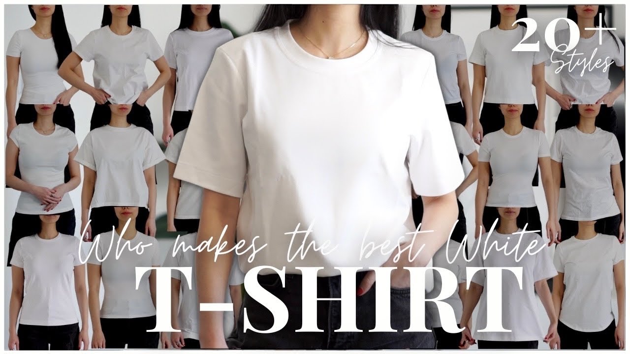 THE BEST WHITE T SHIRT  25 STYLES FT ARITZIA UNIQLO COS  TRY ON