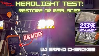 What's better? Restored or New Headlights?  We'll show you what's best using this WJ Grand Cherokee