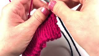 Stranded Colorwork knitting tutorial using both hands for two color knitting