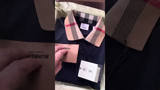 # BURBERRY NAVY BLUE POLO WITH CLASSIC COLOR
