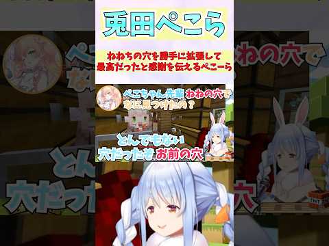 ねねちの穴を勝手に拡張して最高だったと感謝を伝えるぺこーら #shorts #ホロライブ #切り抜き #vtuber  #兎田ぺこら #桃鈴ねね #ホロ切り抜き