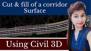 Cut and fill of a Corridor Surface | Method 2 in Civil 3D