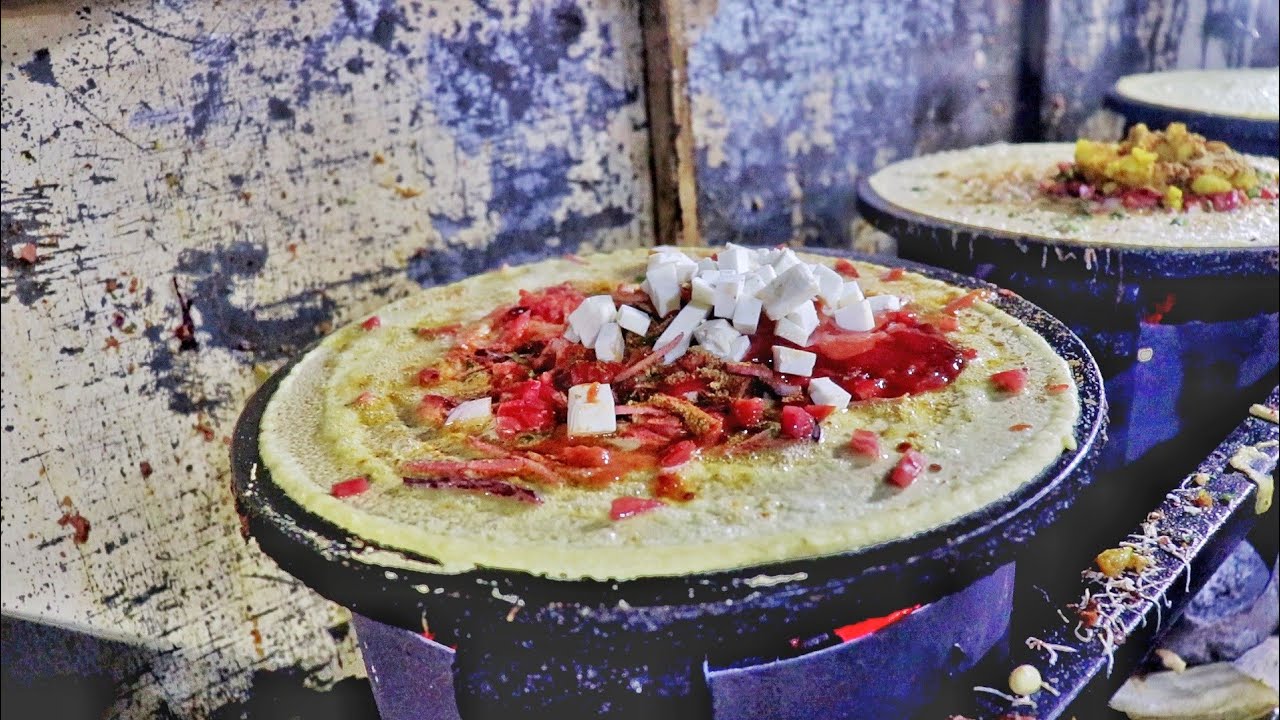 Butter, Cheese And Paneer Loaded Special Chula Dosa | Huge Rush For Veg. Meal | Indian Street Food | Street Food Fantasy