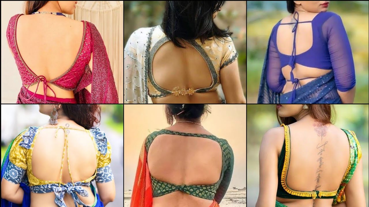 Blouse Designs 2033 Latest Images Backless Blouse Back Neck Design Deep  Neck Back Side Blouse Design 