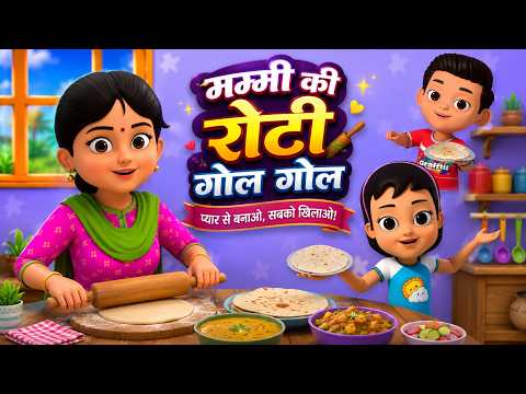 Mom's Roti Is Round and Round: Nonstop Entertaining Rhymes | Nonstop Hindi Rhymes
