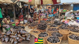 Cost of living in west Africa. Food shopping in Aflao Seaside market TOGO\/GHANA Border's West Africa