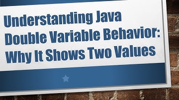 Understanding Java Double Variable Behavior: Why It Shows Two Values