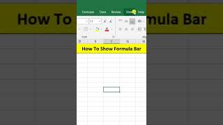 How To Show Formula Bar In Excel?जाने बस कुछ seconds में।shorts viralvideo shortvideo