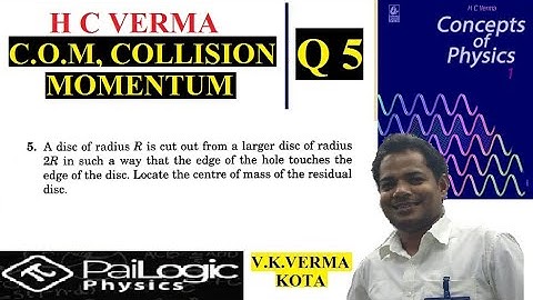 H C VERMA | C.O.M MOMENTUM COLLISION | CHAPTER 9 Q 5.A disc of radius R is cut out from a larger dis
