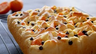 マーマレードとクリムチーズのふわふわもっちりちぎりパン | Soft and Fluffy! Orange marmalade and cream cheese bread