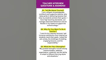 TEACHER Interview Questions & Answers! How to PASS a TEACHER Interview! #teacher #jobinterview