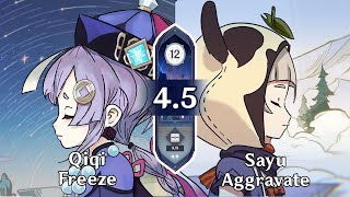 Qiqi Freeze  Sayu Aggravate | Spiral Abyss 4.5 | Genshin Impact