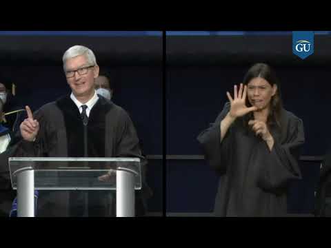 Apple CEO challenges Gallaudet University graduates: "whatever you do, lead with your values."