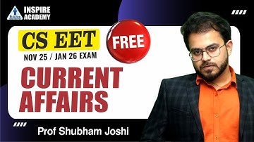 Free CSEET | Current Affairs Lecture 2 | Nov 25/Jan26 Exam | Prof Shubham Joshi