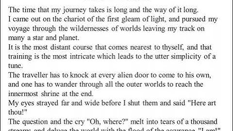 Rabindranath Tagore, "Gitanjali": Song 12 (Summary)