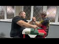 Georgi tsvetkov  bozhidar simeonov armwrestling practice left hand