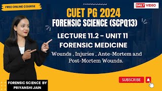 Wounds and Type of Injuries Lecture 11.2 Unit 11 Forensic Medicine | CUET PG 2024 | Priyanshi Jain