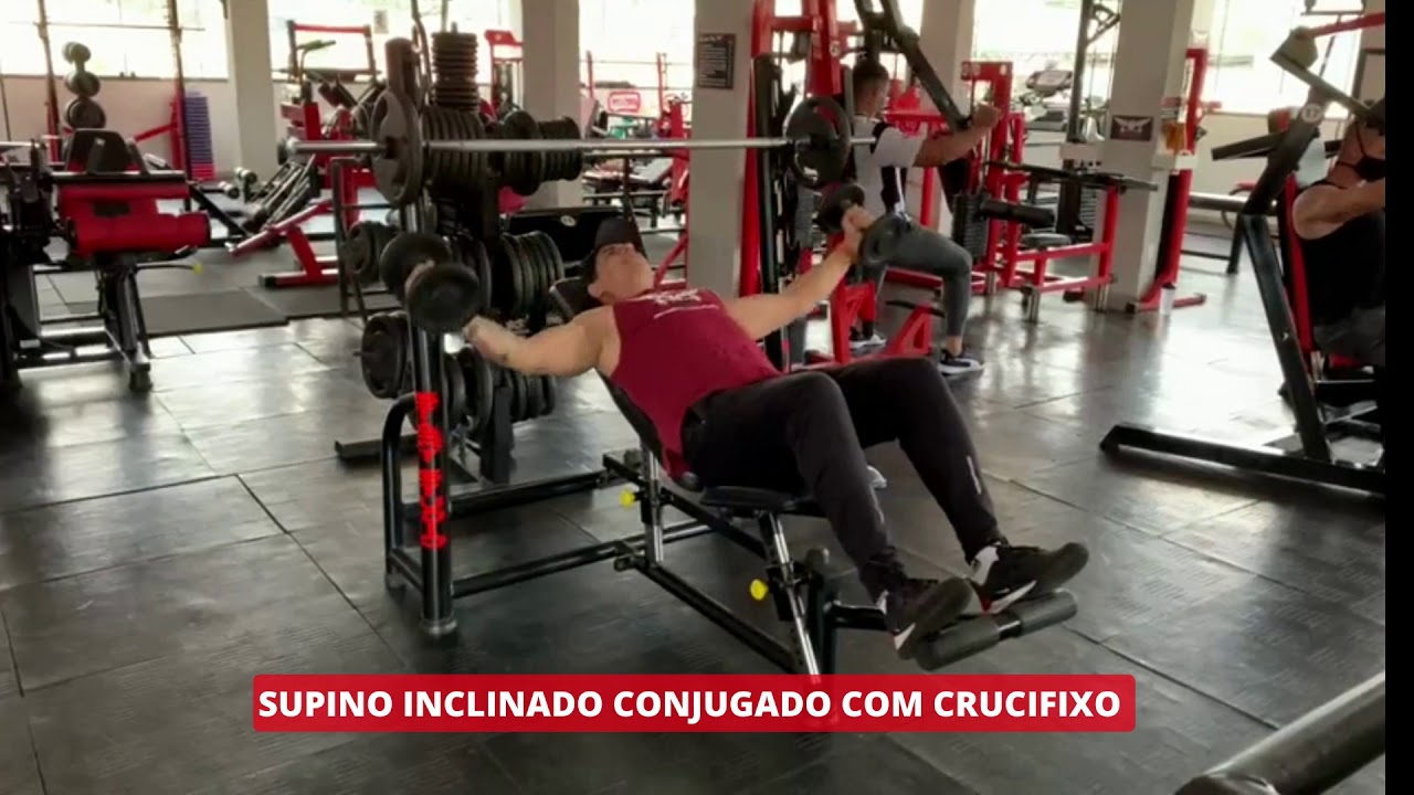 tanquinhofit on Instagram: “☑️️TERCEIRO: Crucifixo reto conjugado com supino  reto halteres 3x12 intervalo 30 segundos. #TANQUINHOF…