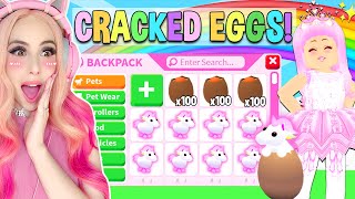 Seeing How Many CRACKED EGGS It Takes To Get A UNICORN In Adopt Me... ROBUX SPENDING SPREE