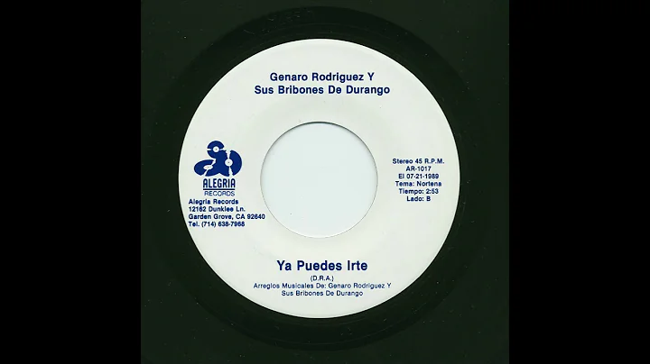 Genaro Rodriguez - Ya Puedes Irte  - Alegria Records ar-1017-b