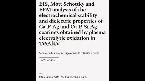 EIS, Mott Schottky and EFM analysis of the electrochemical stability and dielectric p... | RTCL.TV
