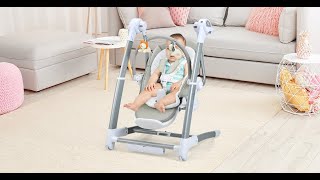 INFANS 3 in 1 Baby High Chair, Electric Baby Swing, Infant Dining Booster Seat