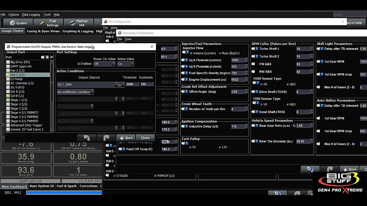 Bigstuff3 GEN4 Settings Software Section