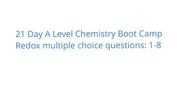 Redox multiple choice questions 1-8