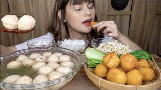 ASMR Bakso Udang Kuah SEGER BANGET   Bakso Udang goreng
