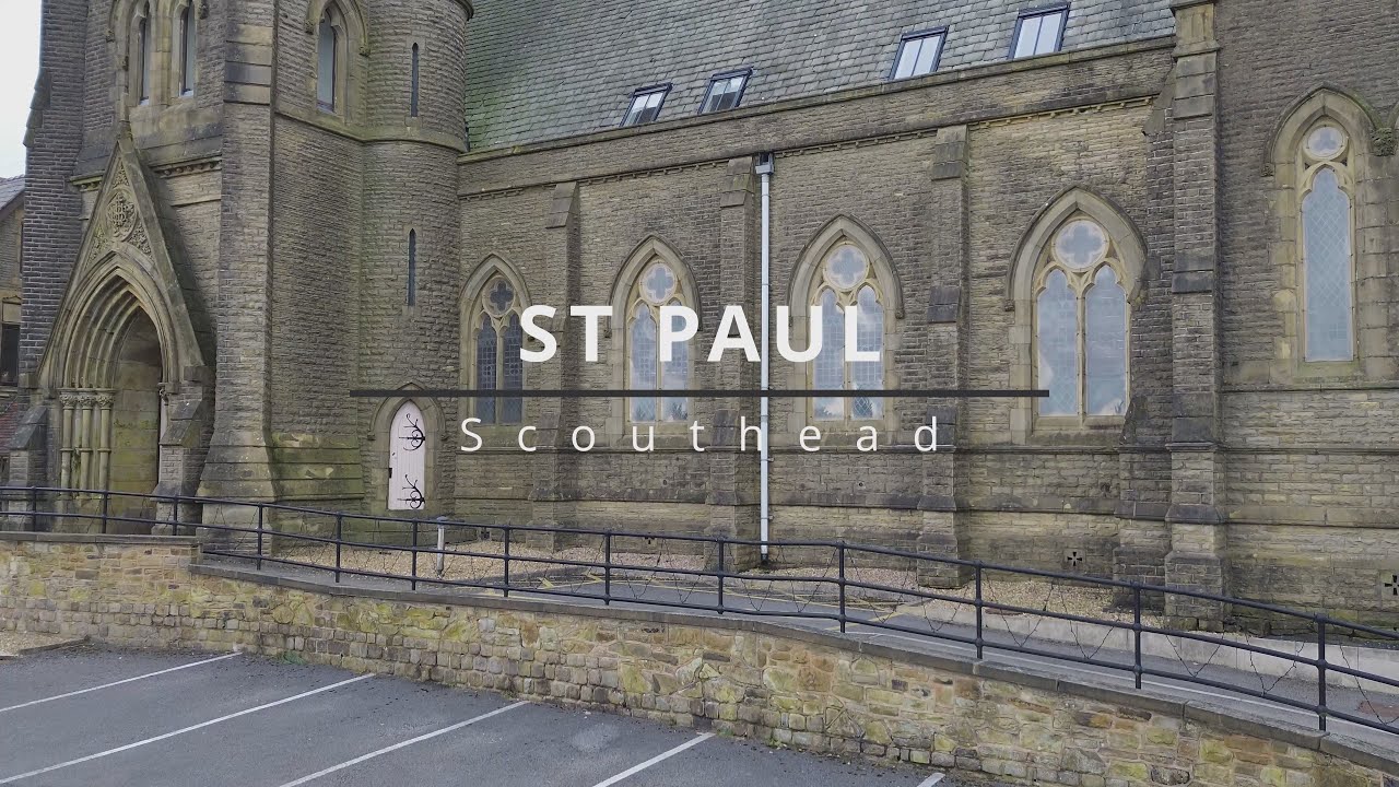 4K Drone Flight Over St Paul’s Church, Scouthead | Historic Church in Hillside Location