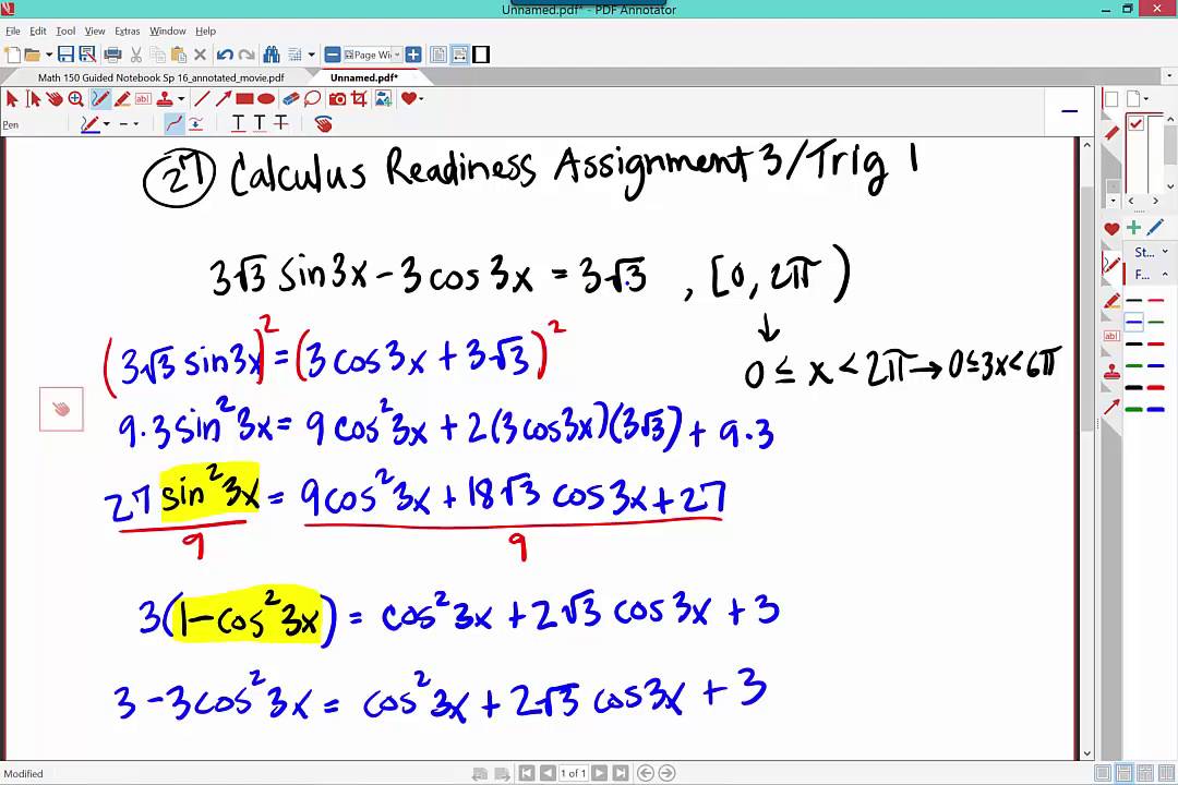 solving-a-trig-equation-with-a-multiple-angle-youtube