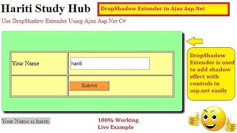 Drop Shadow Extender Control in Asp.Net Website with C# Ajax Toolkit | Hindi | Free Online Class