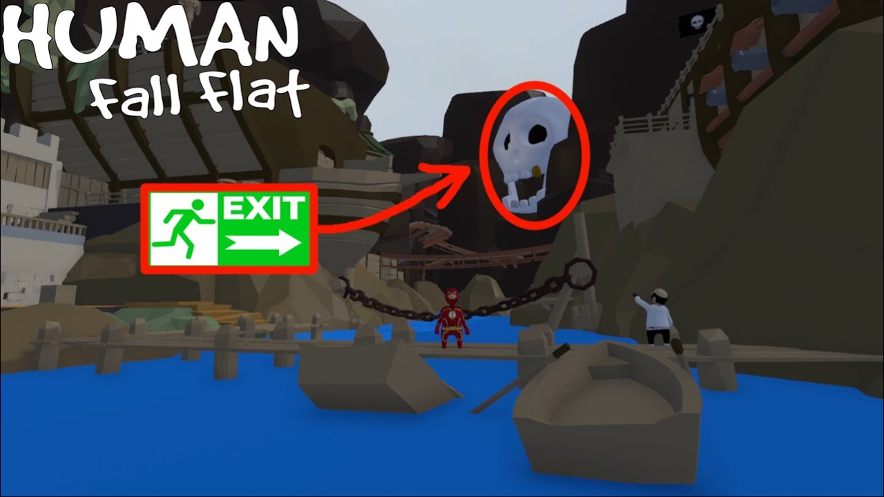 We went to a pirate island and had to escape.(Human Fall Flat)