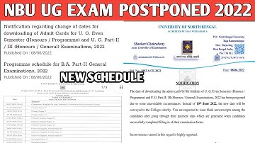 NBU - UG Online Exam new Schedule 2022 || University of north bengal || Ug exam new schedule