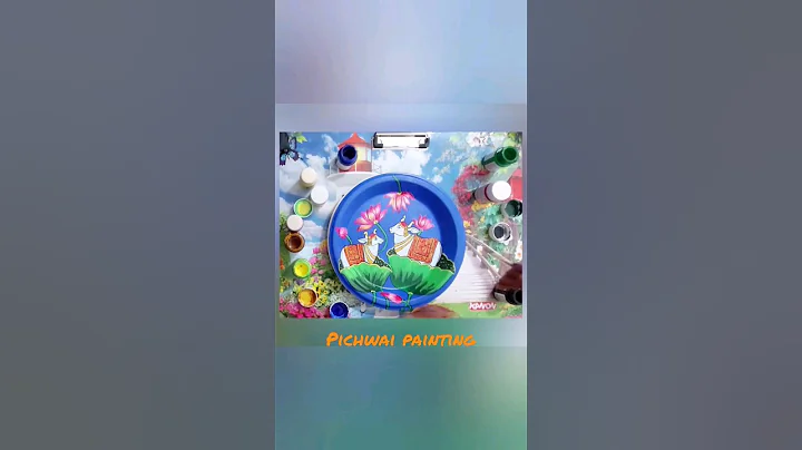 pichwai painting on plate | how to do pichwai painting on plate #art #drawing #craft #shorts #short