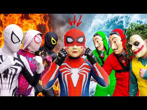 スパイダーマンがジョーカーによってスクイッドゲームに変身！？最恐の戦いが始まる！
